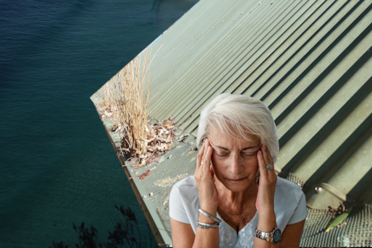 A woman is shocked and dissapointed in the fact that her gutter guard has failed in wollongong.